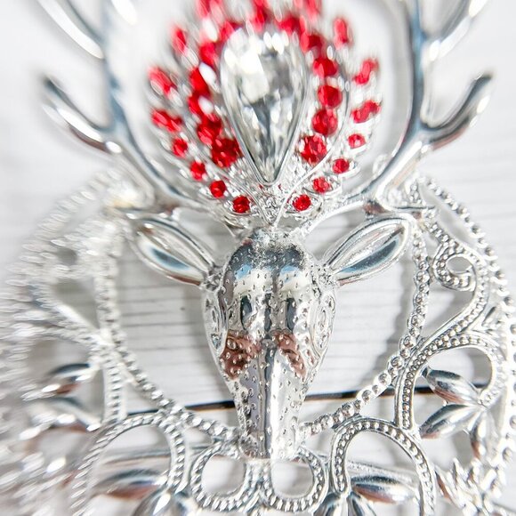 Elk Halo Headband, Deer Halo Crown, Animal Halo Headpiece, Silver Halo Crown - Picture 6 of 7